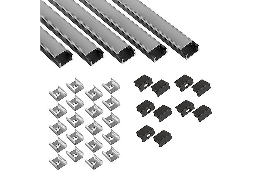 tktrading24 LED-Stripe-Profil 5x A15 LED Profil 2m - Schwarz inkl. Abdeckun günstig online kaufen