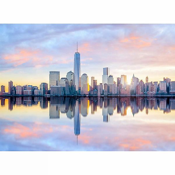 Fototapete New York Skyline Blau Grau Gelb 3,50 m x 2,55 m FSC® günstig online kaufen