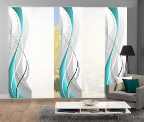 HOME WOHNIDEEN Schiebegardine "WUXi" Klettband 5 Stk. tlg. HxB: 245x60, ink günstig online kaufen