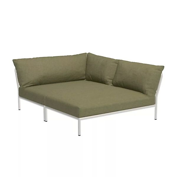 LEVEL2 Outdoor Eck-Sofa Lounge-Modul 5 Blattgrün Weiß Rechts günstig online kaufen