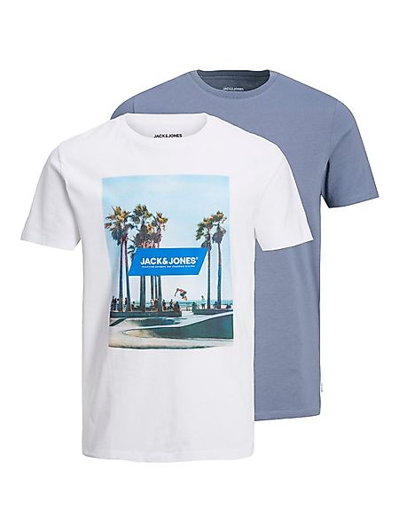 Jack & Jones Herren Rundhals T-Shirt JJGEM 2er PACK - Regular Fit günstig online kaufen