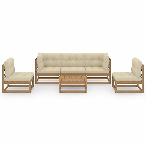 6-tlg. Garten-lounge-set Mit Kissen Kiefer Massivholz günstig online kaufen