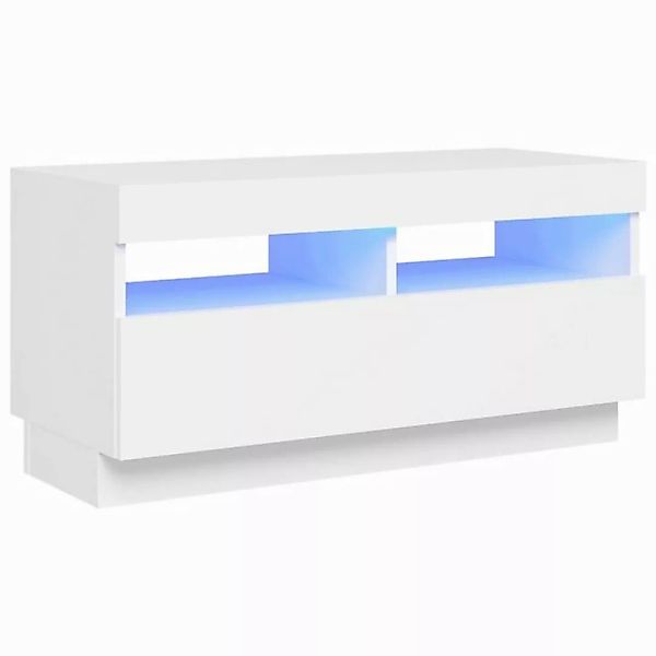 vidaXL TV-Schrank TV-Schrank mit LED Leuchten Weiß 80x35x40 cm Lowboard günstig online kaufen