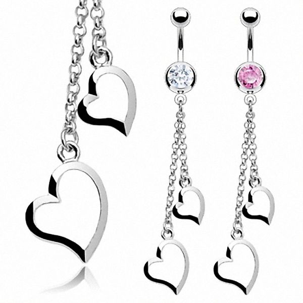 Taffstyle Bauchnabelpiercing Piercing Chirurgenstahl Kristall Zwei günstig online kaufen
