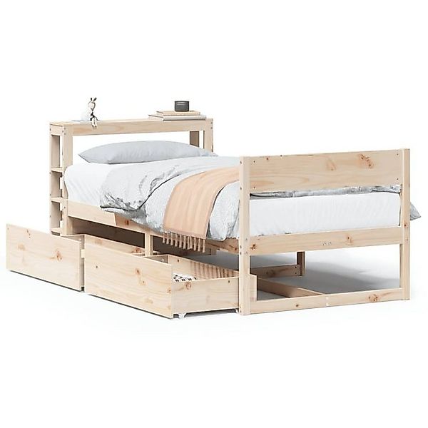 vidaXL Bettgestell Massivholzbett ohne Matratze 90x200 Kiefernholz Bett Bet günstig online kaufen