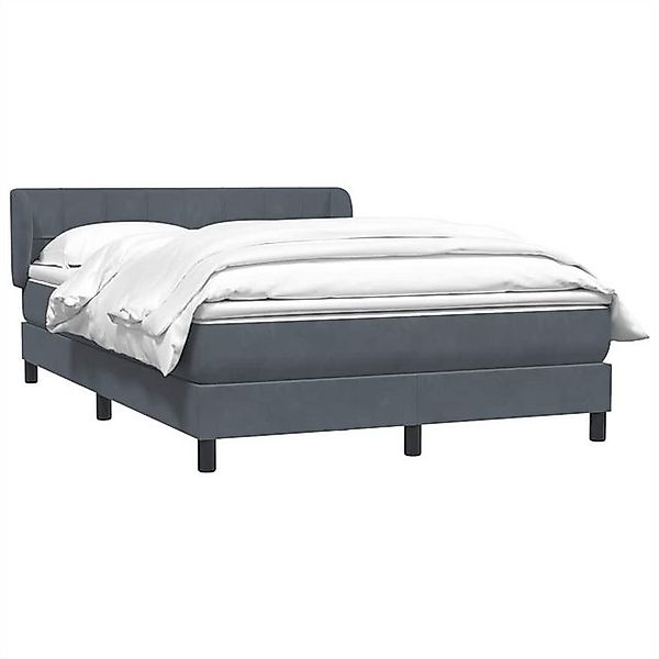 vidaXL Bett Boxspringbett mit Matratze Dunkelgrau 140x220 cm Samt günstig online kaufen