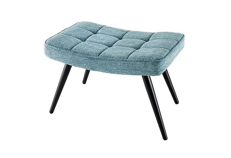 riess-ambiente Fußhocker SCANDINAVIA blau / schwarz - Strukturstoff, Metall günstig online kaufen