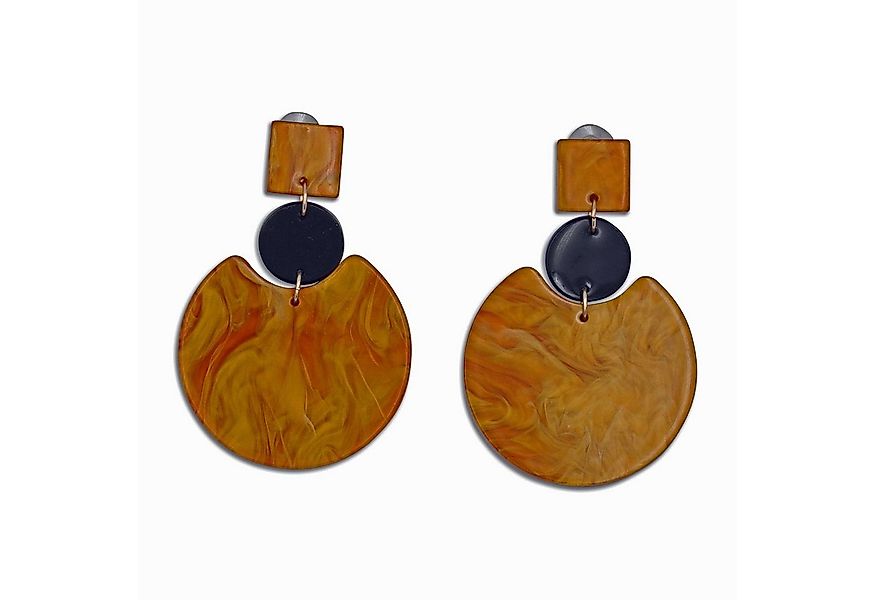Steuer Paar Ohrhänger Ohrstecker rund honigfarben günstig online kaufen