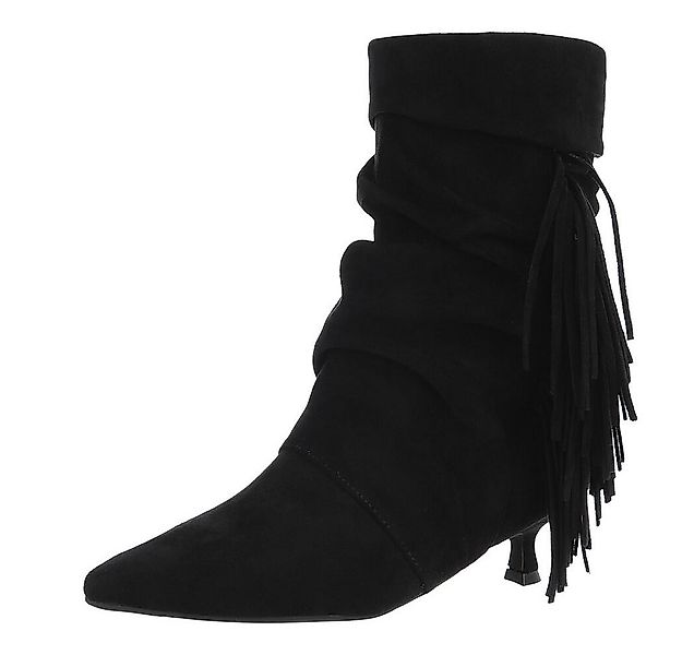Ital-Design Eleganter Stiefel mit Fransendetails für Damen Stiefelette (904 günstig online kaufen
