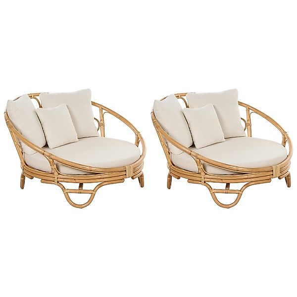 Beliani Sonneninsel Naturfarben Beige 110x112x71 günstig online kaufen