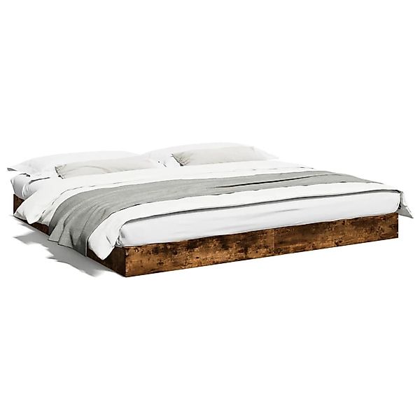 vidaXL Bettgestell ohne Matratze Räuchereiche 180x200 cm Holzwerkstoff 8420 günstig online kaufen