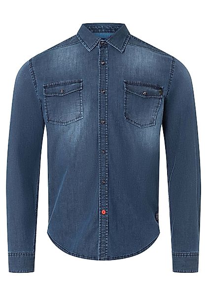 TIMEZONE Herren Freizeit Hemd STRETCH DENIM - Blau - Light Indigo günstig online kaufen