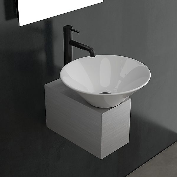 Alpenberger Aufsatzwaschbecken Keramik Waschschale mit Lotus günstig online kaufen