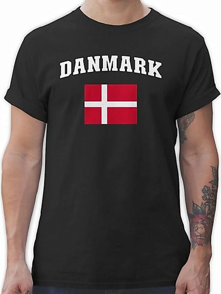Shirtracer T-Shirt Danmark Schriftzug mit Flagge, Denmark, Dänemark, Konger günstig online kaufen