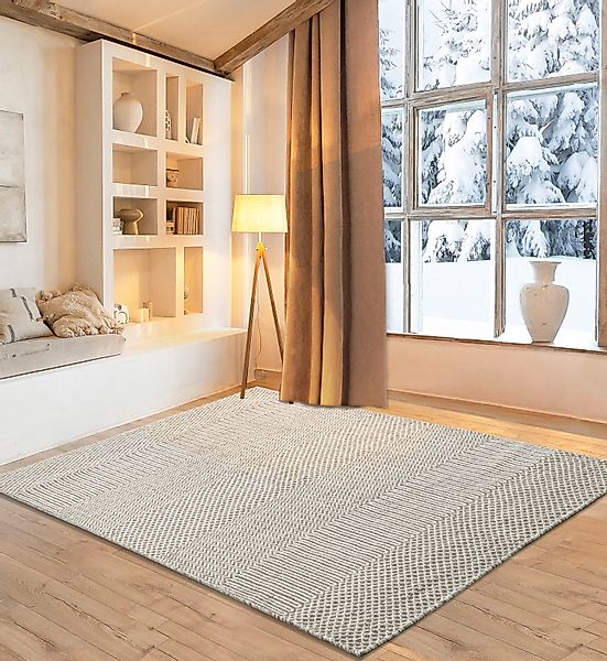 my home Wollteppich »Edling«, rechteckig, 10 mm Höhe, Handweb Teppich, rein günstig online kaufen