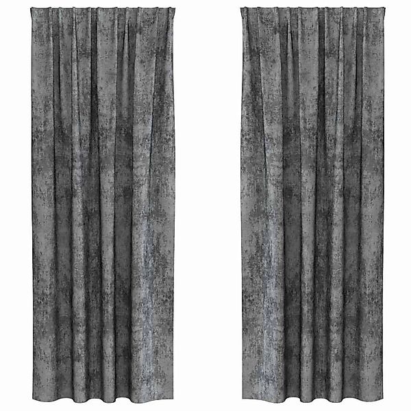 vidaXL Vorhänge 2 Stk Grau 225 x 140 cm Samt 4107690 günstig online kaufen
