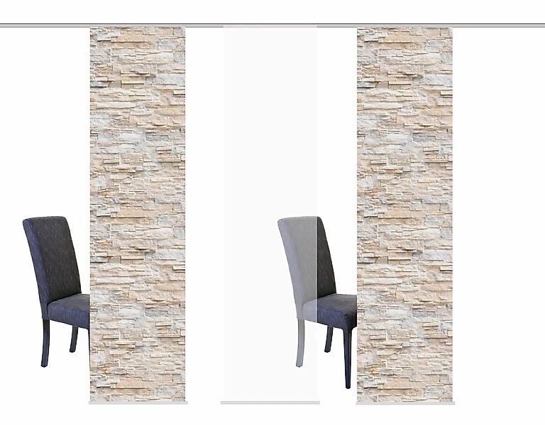 HOME WOHNIDEEN Schiebegardine »WALLIS«, (3 St.), HxB: 245x60, inkl. Befesti günstig online kaufen