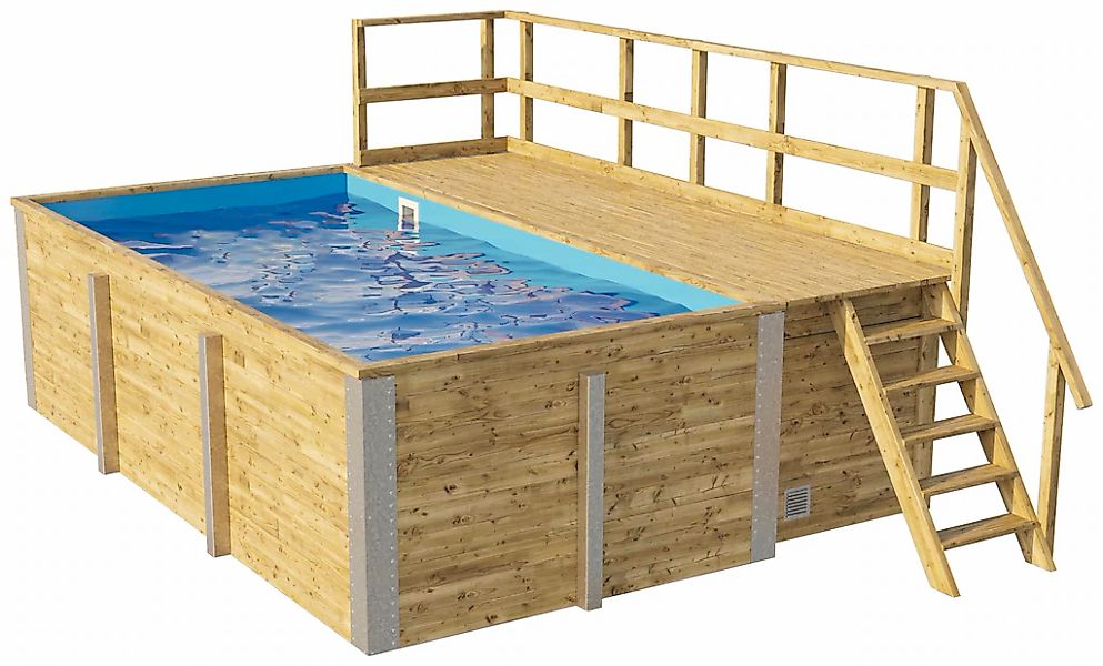 weka Rechteckpool "595 Gr. 1 mit Sonnendeck und Technikraum" BxLxH: 309x416 günstig online kaufen