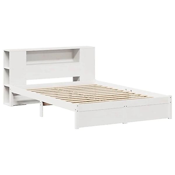 vidaXL Massivholzbett mit Regal ohne Matratze Weiß 160x200 cm Kiefer 332236 günstig online kaufen
