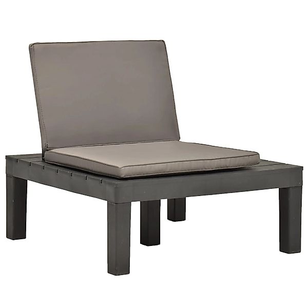 vidaXL Garten-Lounge-Stuhl mit Sitzpolster Kunststoff Anthrazit günstig online kaufen
