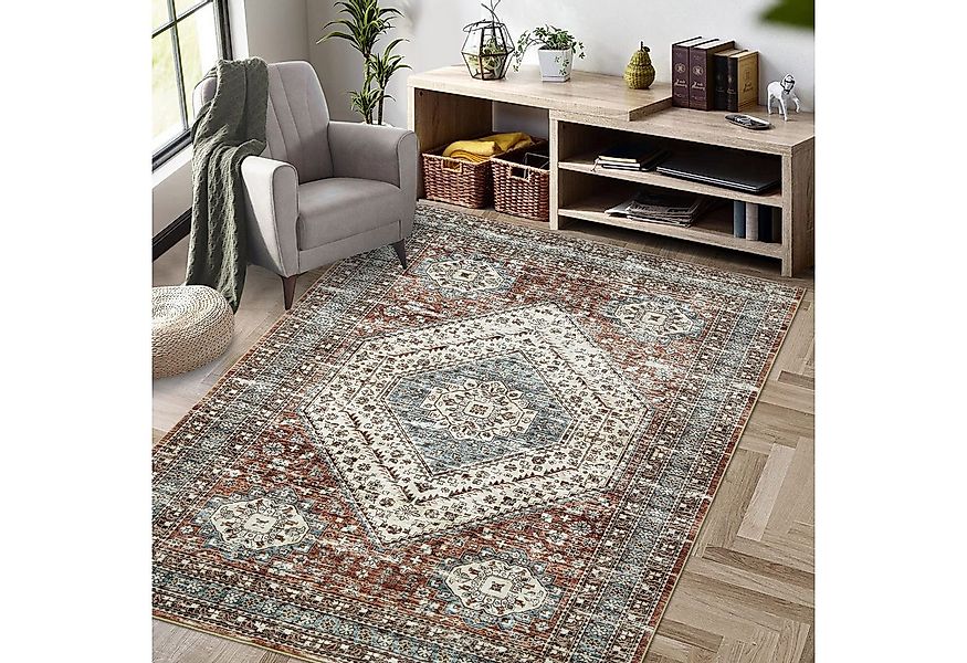 GarveeMore Teppich Waschbarer Vintage-Bohème-Teppich in Kaschmir-Nachbildun günstig online kaufen