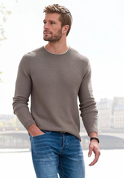 AUTHENTIC LE JOGGER Strickpullover mit Double-Layer Optik, Pullover aus rei günstig online kaufen