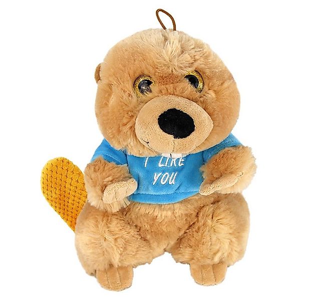 Tierkuscheltier Biber Plüschtier mit Hoodie und Spruch günstig online kaufen