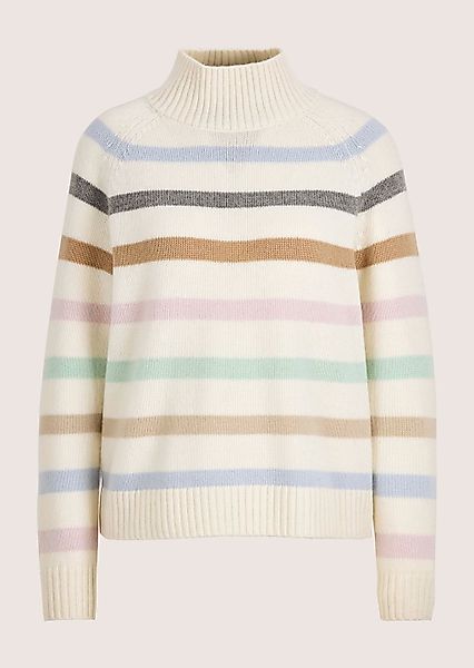 MADELEINE Stehkragenpullover "Strickpullover Wollpullover im Streifen-Look" günstig online kaufen