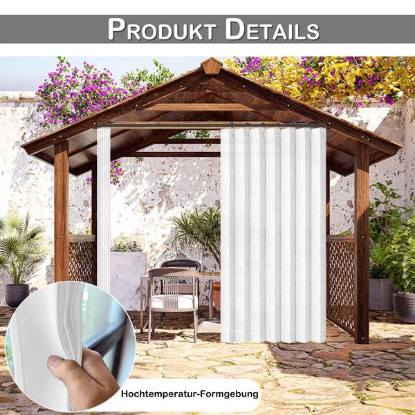 Rosnek Outdoorvorhang Außenvorhang Wasserdicht Ösen Haken, günstig online kaufen