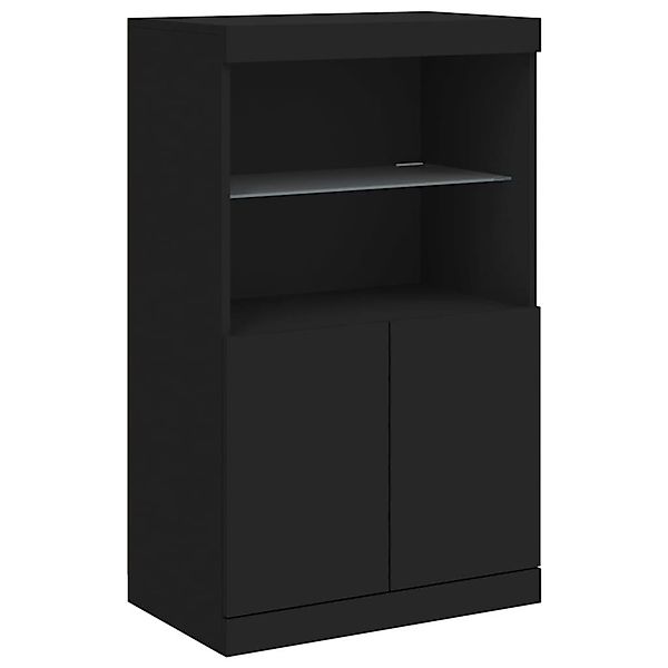 vidaXL Sideboard Sideboard mit LED-Leuchten Schwarz günstig online kaufen
