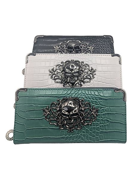 Geldbörse Edler Damen-Geldbeutel mit Totenkopf-Emblem – Luxus trifft auf Ro günstig online kaufen