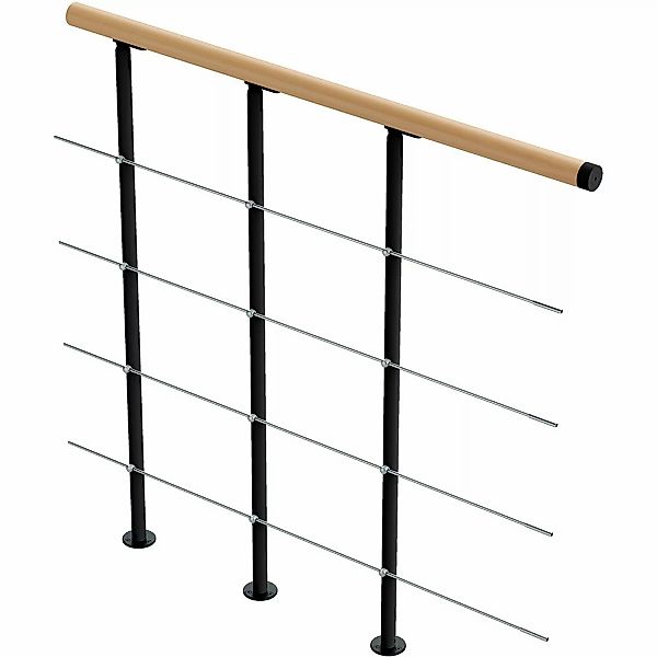 Dolle Brüstungsgeländer Boston Ergänzungsset 100 cm Anthrazit Handl. Buche günstig online kaufen