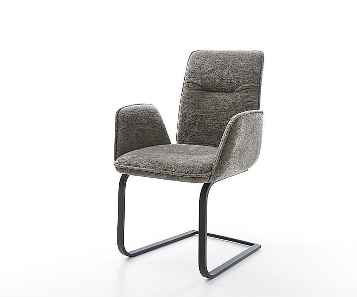 Freischwinger Vinja-Flex Bouclé Soft Schlamm Freischwinger flach Schwarz günstig online kaufen