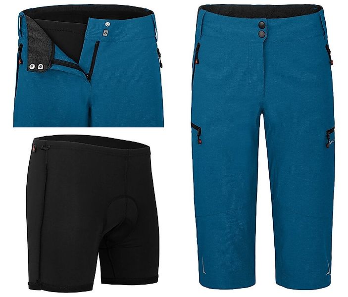 Bergson Fahrradhose VINA Capri Damen 3/4 Radhose 2in1 (mit gepolsterter Inn günstig online kaufen