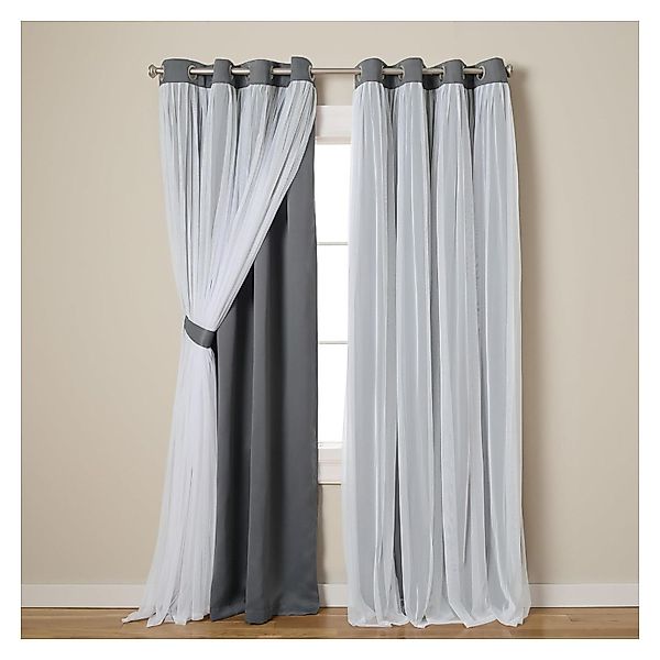 Kaket Gardine Spitzen-Voile-Gardine, Vintage-Blumen-Panelvorhang, halbtrans günstig online kaufen