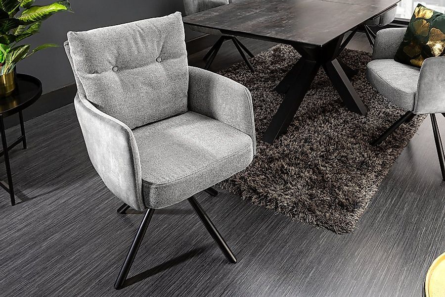 riess-ambiente Polsterstuhl BIG GEORGE grau / schwarz · Esszimmerstuhl mit günstig online kaufen