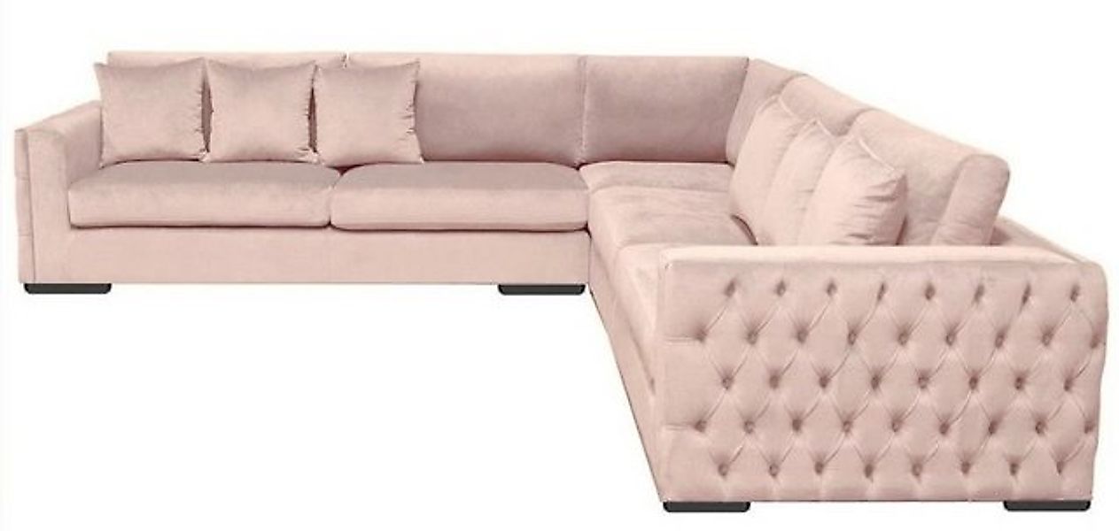 JVmoebel Ecksofa Rosa Wohnlandschaft Couch Eckgarnitur Polster Samt Stoff M günstig online kaufen