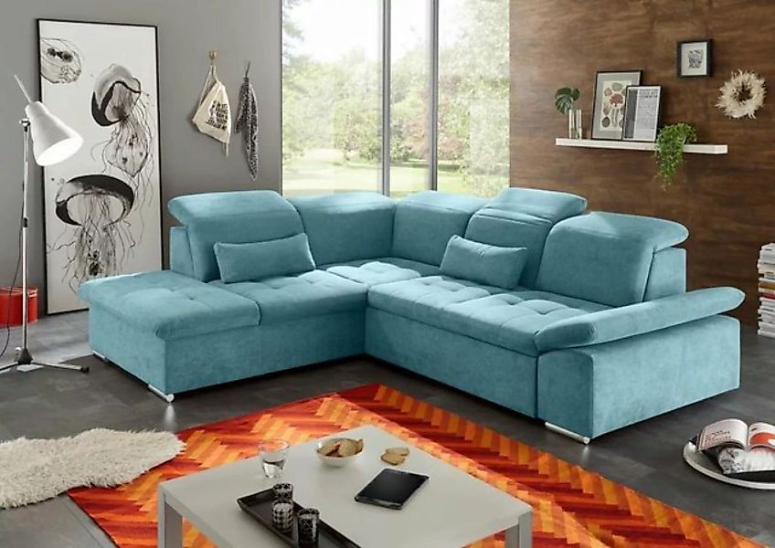 ED EXCITING DESIGN Ecksofa, Wayne Ecksofa 276x240 cm Couch Eckcouch Sofa Bl günstig online kaufen