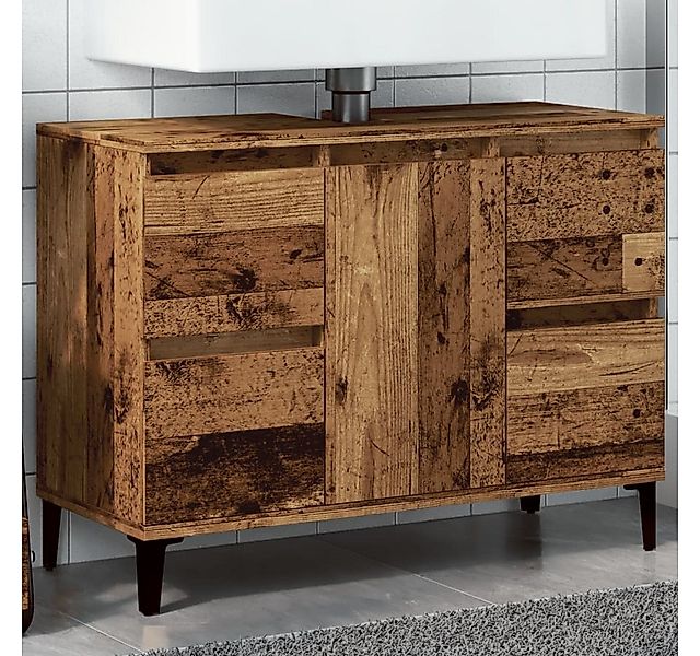 vidaXL Schrankmodule Waschbeckenunterschrank Altholz-Optik 80x33x60 cm Holz günstig online kaufen