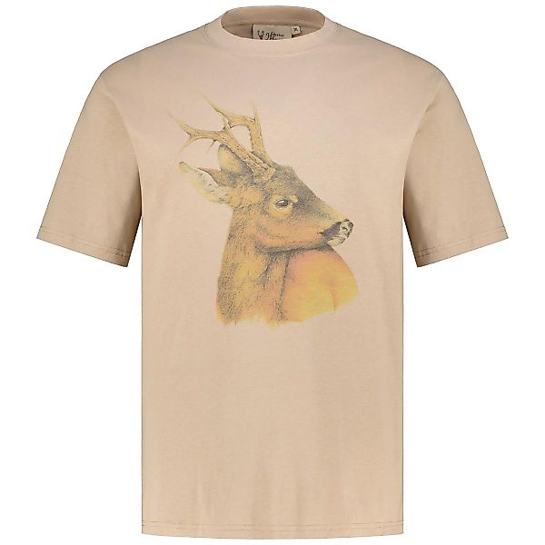 Hubertus T-Shirt mit Motiv-Print Farbe beige Größe: 3XL günstig online kaufen
