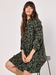 Apricot Druckkleid Animalprint Minikleid, mit Krempelärmeln, günstig online kaufen