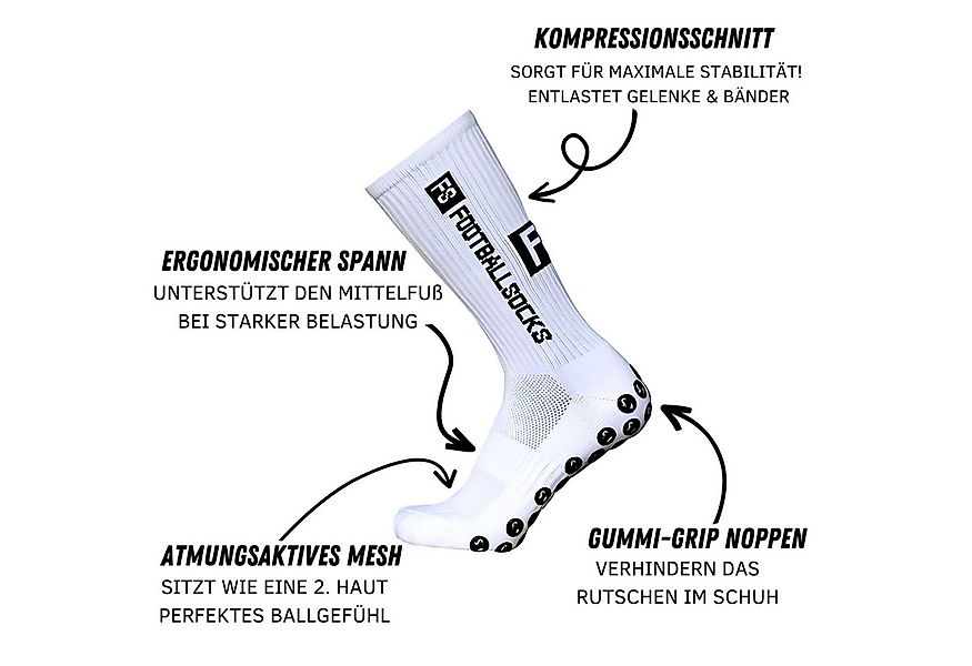 Athlix Sportsocken 5 Paar Fußball Socken, Sportsocken 34-46 Anti Rutsch Gri günstig online kaufen