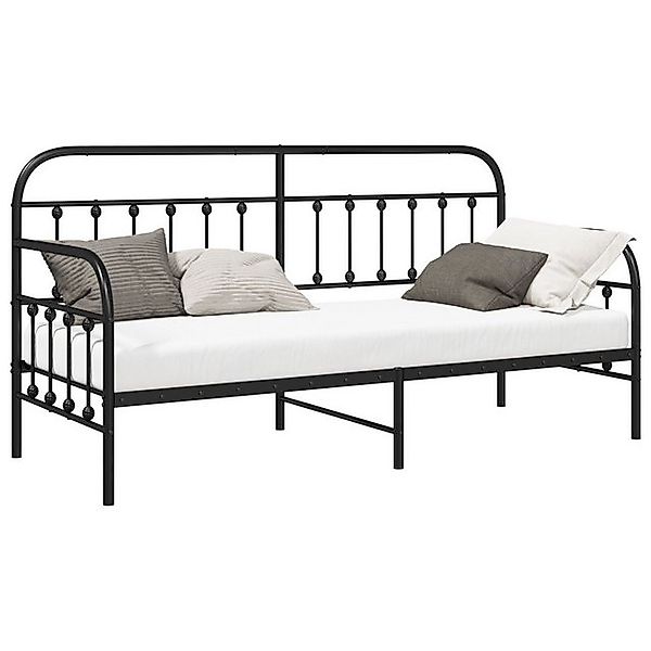 vidaXL Bett Tagesbettgestell Schwarz 75x190 cm Stahl (1-tlg) günstig online kaufen