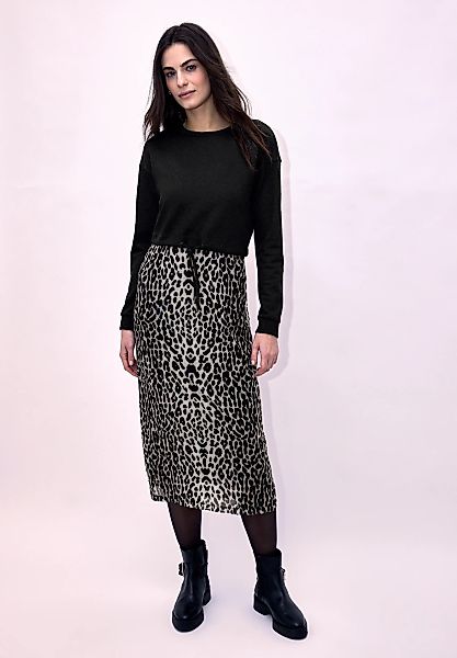 STREET ONE STUDIO Midikleid Ohne Taschen mit Leo-Muster günstig online kaufen