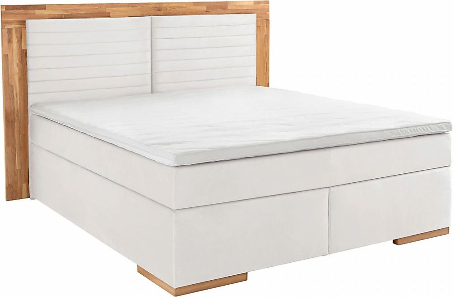 PLACES OF STYLE Boxspringbett "Cup" mit LED-Beleuchtung, Massivholzrahmen u günstig online kaufen