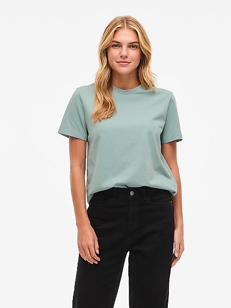 Vila Kurzarmshirt "VINORA S/S T-SHIRT - NOOS" Baumwollmischung, regular fit günstig online kaufen