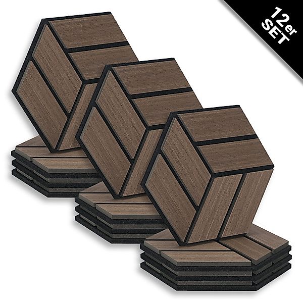 Homestyle4u Wandpaneel je 30x26 Hexagon Akustikpaneele günstig online kaufen