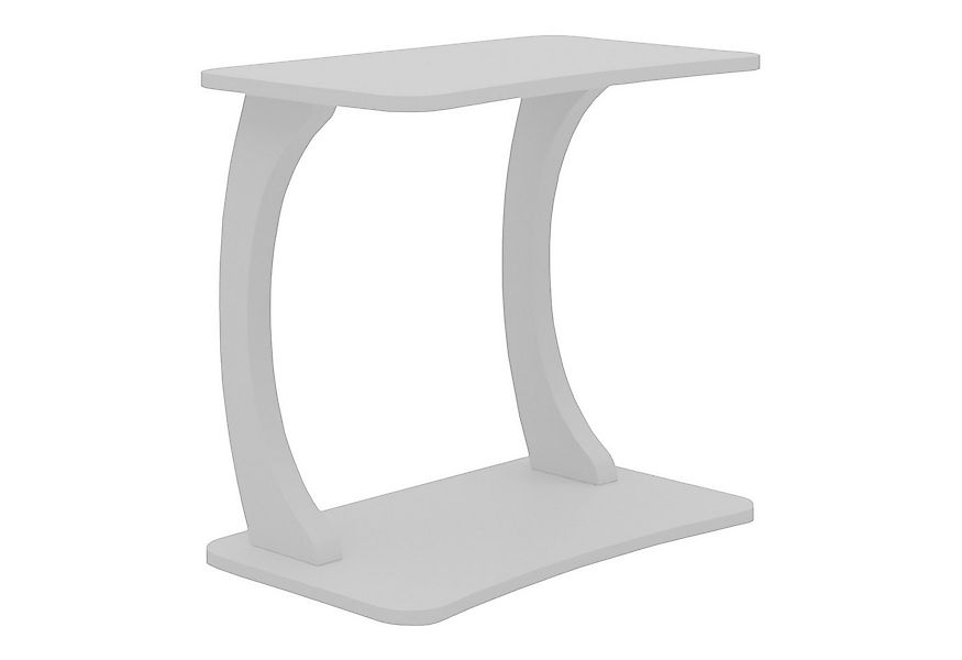 en.casa Beistelltisch, »Stattela« C-förmig 59 x 35 x 56 cm mit 4 Rollen Wei günstig online kaufen