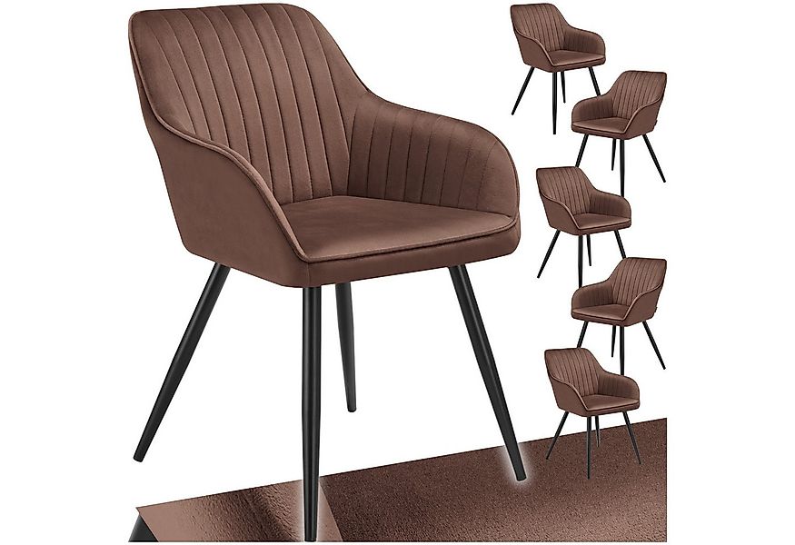 tectake Esszimmerstuhl Stuhl Marilyn, Samtoptik, gesteppt (Set, 6 St), Extr günstig online kaufen