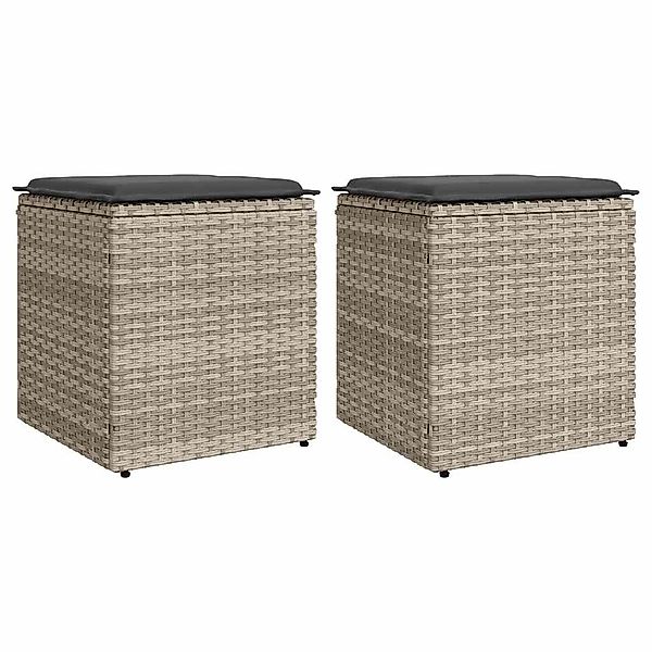 vidaXL Hocker Gartenhocker mit Kissen 2 günstig online kaufen